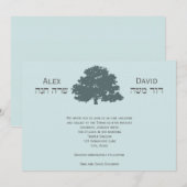 B'nai Mitzvah Novitie Twins Tree of Life Blue Kaart (Voorkant / Achterkant)