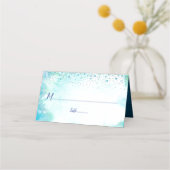 B'nai Mitzvah Turquoise Waterverf Custom Names Plaatskaartje (Voorkant)