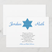 B'Nai Mitzvah Uitnodiging Joodse ster David Twins (Voorkant / Achterkant)