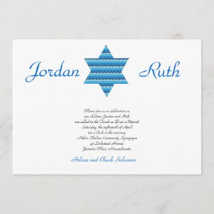 B'Nai Mitzvah Uitnodiging Joodse ster David Twins