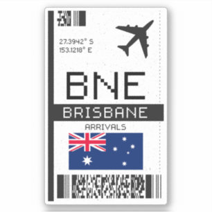 BNE Brisbane Boarding Pass - Australië Reizen Sticker