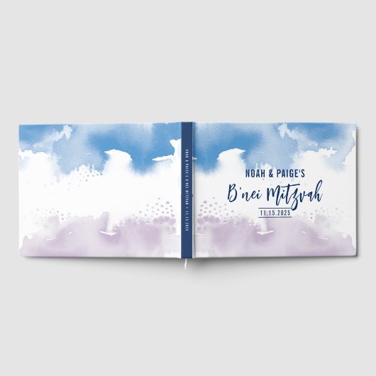 B'NEI MITZVAH moderne trendy paarse blauw waterver Gastenboek (Volledig)