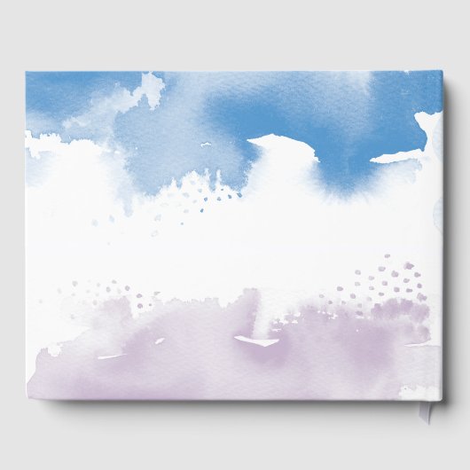 B'NEI MITZVAH moderne trendy paarse blauw waterver Gastenboek (Achterkant)