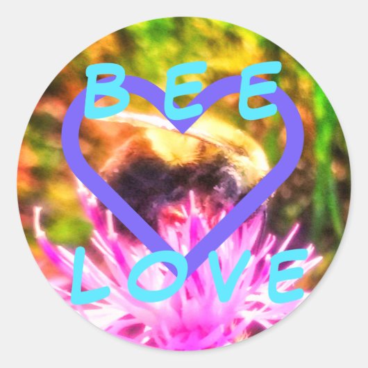 BNEW BEE LOVE kleine ronde sticker (Voorkant)