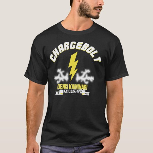 BNHA Chargebolt Denki Kaminari Hero Logo Character T-shirt (Voorkant)