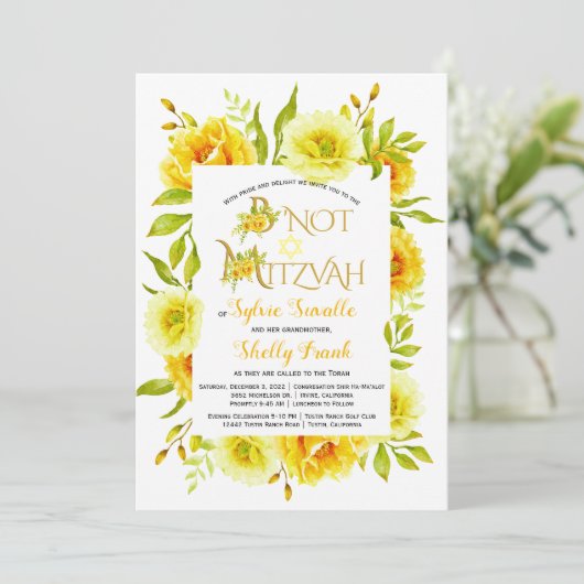 B'Not Mitzvah aanvraag 1 Uitnodiging (Staand voorkant)