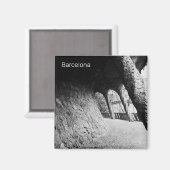 Bnw colonnade of Park Guell Magneet (Voorkant / Achterkant)