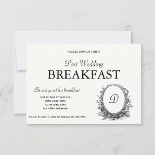 BNW Floral Wreath Breakfast-uitnodiging RSVP Kaartje