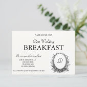 BNW Floral Wreath Ontbijtuitnodiging RSVP Kaartje (Staand voorkant)