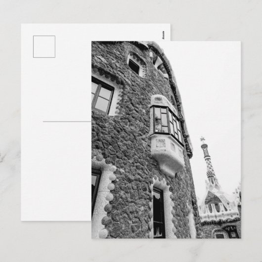 Bnw-gebouw in het park Güell in Barcelona Feestdagenkaart (Voorkant / Achterkant)