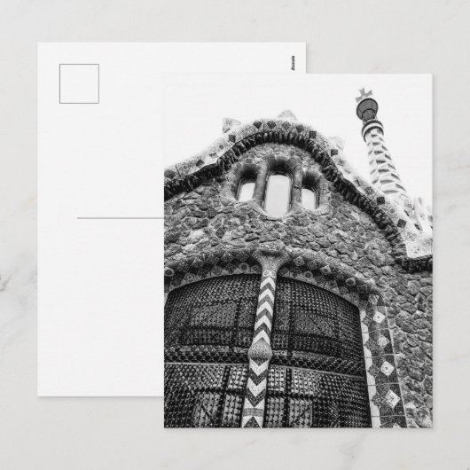 Bnw-gebouw in het park Güell in Barcelona Feestdagenkaart (Voorkant / Achterkant)