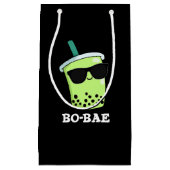 Bo-bae Funny Boba Tea Pun Dark BG Klein Cadeauzakje (Voorkant)