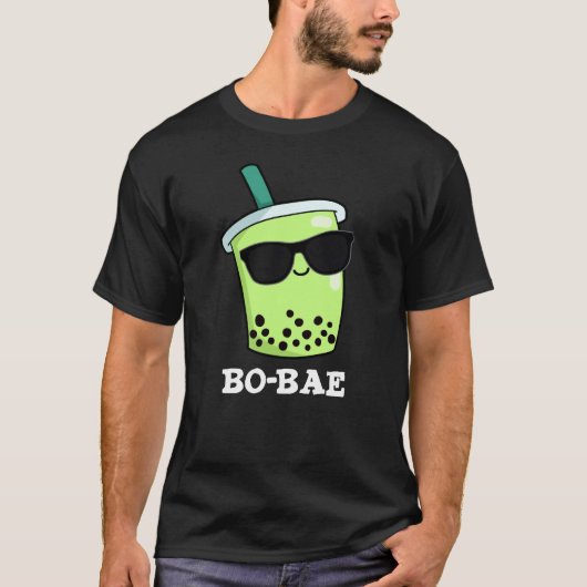Bo-bae Funny Boba Tea Pun Dark BG T-shirt (Voorkant)