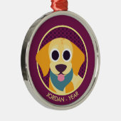 Bo de Dog Metalen Ornament (Rechts)