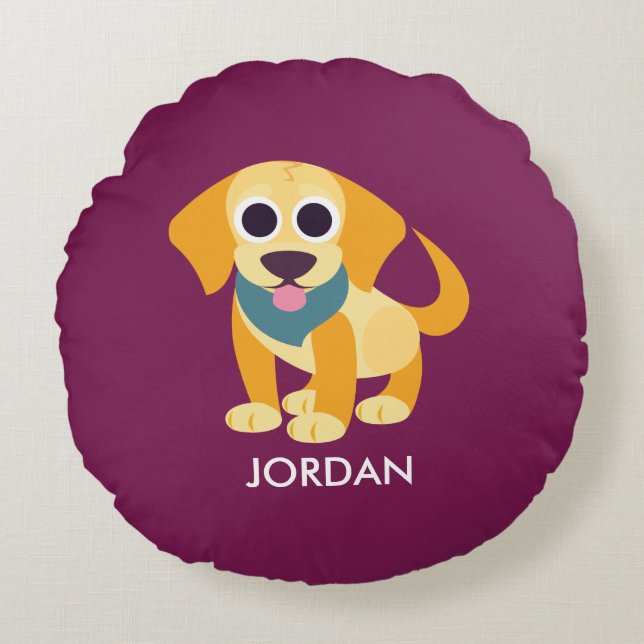 Bo de Dog Rond Kussen (Voorkant)