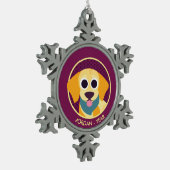 Bo de Dog Tin Sneeuwvlok Ornament (Links)