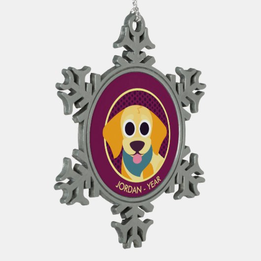 Bo de Dog Tin Sneeuwvlok Ornament (Links)