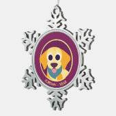 Bo de Dog Tin Sneeuwvlok Ornament (Rechts)