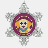 Bo de Dog Tin Sneeuwvlok Ornament (Voorkant)