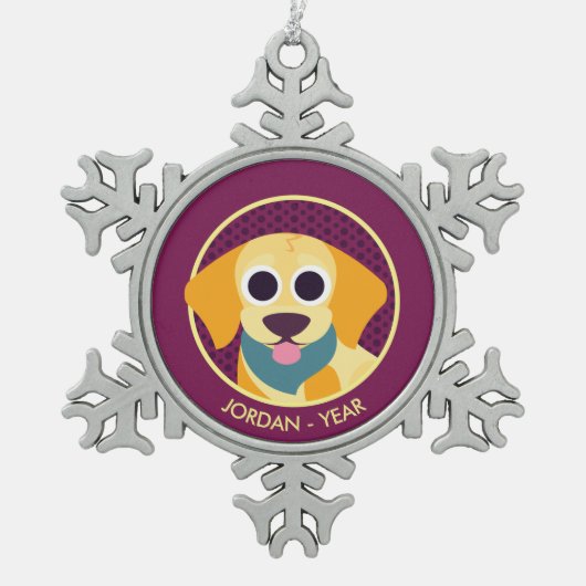 Bo de Dog Tin Sneeuwvlok Ornament (Voorkant)