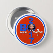 Bo Dietl voor de burgemeester van NYC 2017 Ronde Button 7,6 Cm (Voorkant /achterkant)