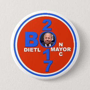 Bo Dietl voor de burgemeester van NYC 2017 Ronde Button 7,6 Cm