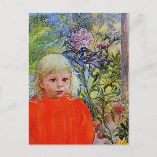 Bo in roze volken briefkaart (Voorkant)