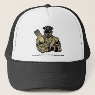BO Leather papa Trucker Hat. Pet