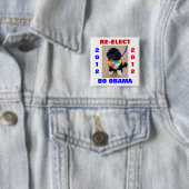 BO OBAMA 2012 VIERKANTE BUTTON 5,1 CM (In situ)