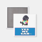 BO Obama JA WE KUNNENine Magneet, vierkant Magneet (Voorkant / Achterkant)