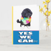 BO Obama JA WIJ HondsWenskaart Kaart (Gele Bloem)
