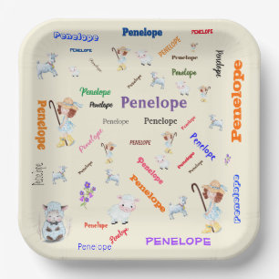 BO PEEP KINDERKAMER RIJM Woordnaam Collage Papieren Bordje