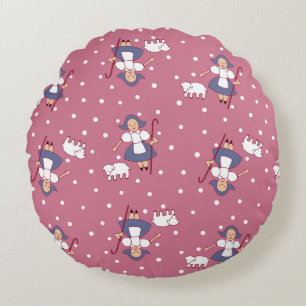 Bo Peep/Mary had een kleine lamskussens Rond Kussen