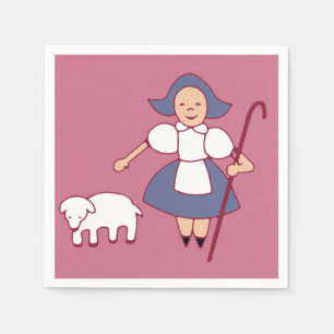 Bo Peep/Mary had een kleine lamspapierservet Servetten