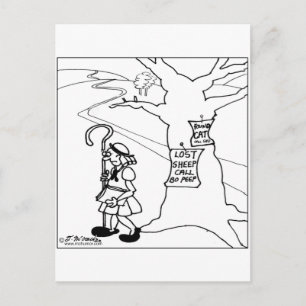 Bo Peep Posts Lost Sheep Sign Briefkaart