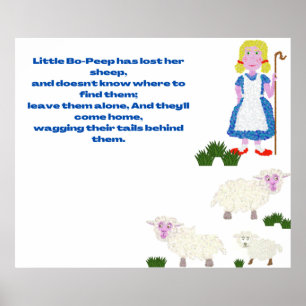 Bo-Peep pret knappe krampachtig kindermeisje Poster