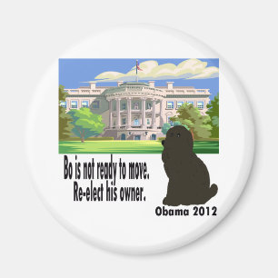Bo verplaatst zich niet om zijn eigenaar Obama 201 Magneet