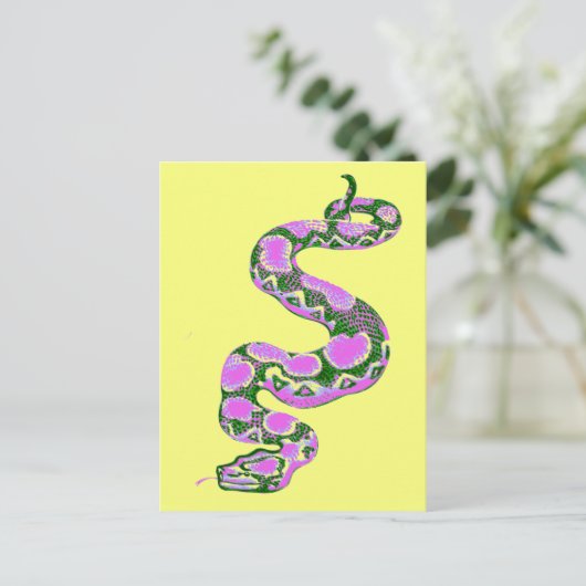Boa Constrictor Pop Art Briefkaart (Staand voorkant)