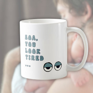 Boa, je ziet er moe uit (blauw) koffiemok