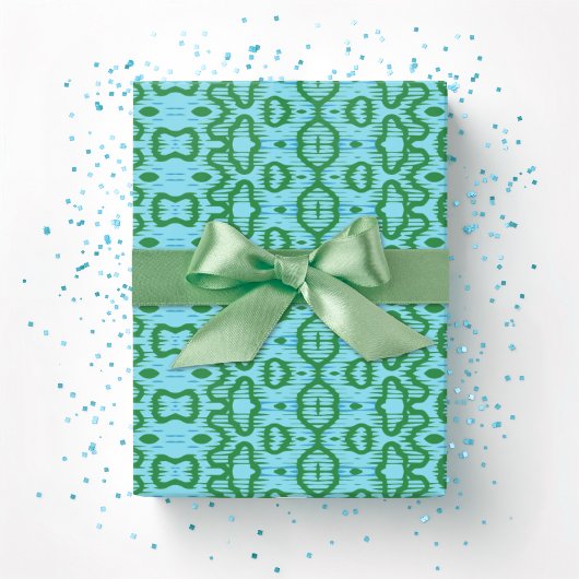 Boa Ripple in Green and Aqua Cadeaupapier