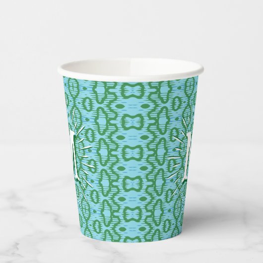 Boa Ripple in Green + Aqua Personalized Papieren Bekers (Links)