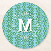 Boa Ripple in Green + Aqua Personalized Ronde Kartonnen Onderzetter (Voorkant)