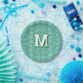 Boa Ripple in Green + Aqua Persoonlijk Papieren Bordje (Feest)