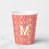 Boa Ripple in Pink + Orange Personalized Papieren Bekers (Achterkant)