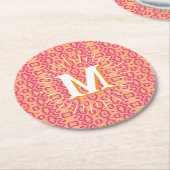 Boa Ripple in Pink + Orange Personalized Ronde Kartonnen Onderzetter (Gebogen)