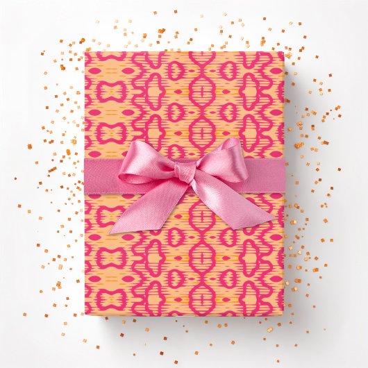 Boa Ripple in Roze en Oranje Cadeaupapier