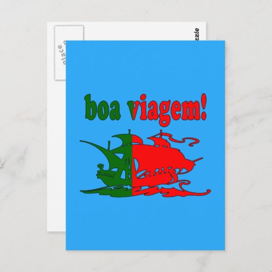 Boa Viagem - Goede reis in het Portugees - Vakanti Briefkaart (Voorkant / Achterkant)