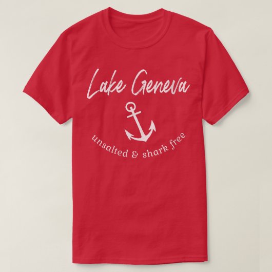Boa, vrij van haaien, ongezouten in het meer van G T-shirt (Design voorkant)