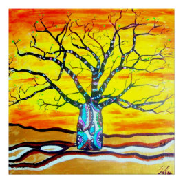 Boab Gold - een abstracte hedendaagse ontwerperkun Perfect Poster