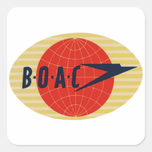 BOAC Airline Logo Vierkante Sticker